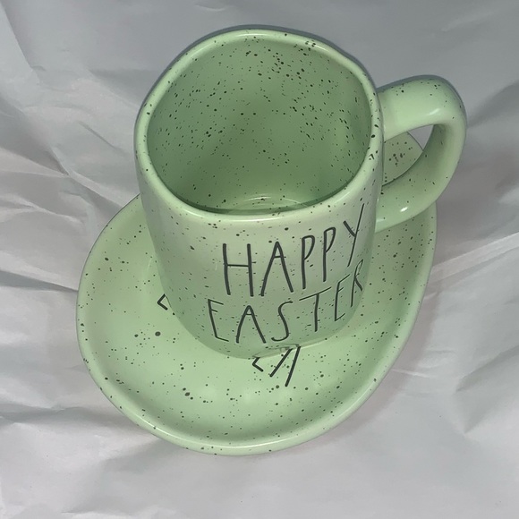 Rae Dunn “HAPPY EASTER” Green Speckled Mug | Rae Dunn “HAPPY EASTER” Egg Plate - Picture 3 of 6